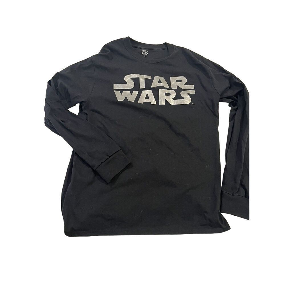 Disney Parks Men's Star Wars Long Sleeve T-Shirt Black Adult Large Original Logo